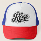 Rose Typografie - Weibliche Eleganz Truckerkappe (Vorderseite)