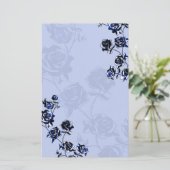 Rose über bleihaltiges Blau Briefpapier (Stehend Vorderseite)