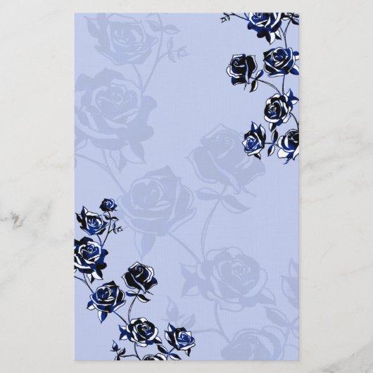 Rose über bleihaltiges Blau Briefpapier (Vorderseite)