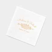 Rose über Blumentribale Servietten Mit Folie (Links)