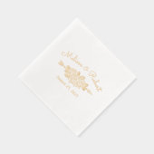 Rose über Blumentribale Servietten Mit Folie (Rechts)