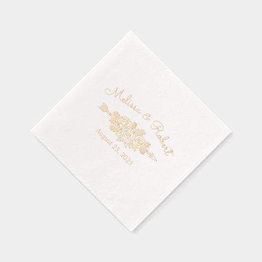 Rose über Blumentribale Servietten Mit Folie (Rechts)