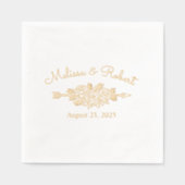 Rose über Blumentribale Servietten Mit Folie (Vorderseite)