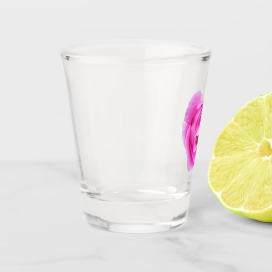 Rose über Clear Glasses Schnapsglas (Links)