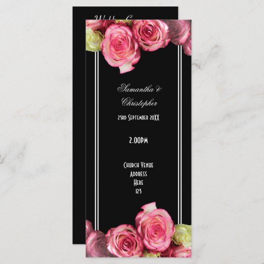 Rose über das Hochzeitsprogramm der Schwarzen Kirc Programm (Vorne/Hinten)