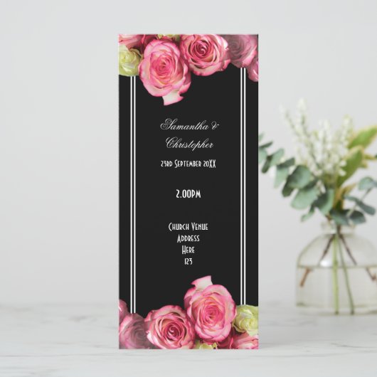 Rose über das Hochzeitsprogramm der Schwarzen Kirc Programm (Stehend Vorderseite)