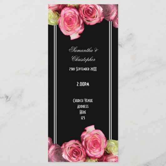Rose über das Hochzeitsprogramm der Schwarzen Kirc Programm (Vorderseite)