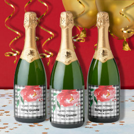 Rose über die Wasserwelt Schaumweinetikett