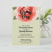 Rose über Limone Derby Bridal Dusche Einladungen (Stehend Vorderseite)