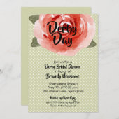Rose über Limone Derby Bridal Dusche Einladungen (Vorne/Hinten)