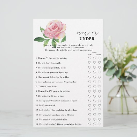 Rose - Über- oder unter Brautparty (Stehend Vorderseite)