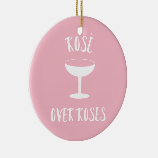 Rosé über Rose Keramik Ornament (Rechts)