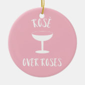 Rosé über Rose Keramik Ornament (Vorne)