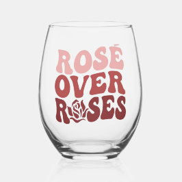 Rose "über Rose Stemless Wine Glass Weinglas Ohne Stiel