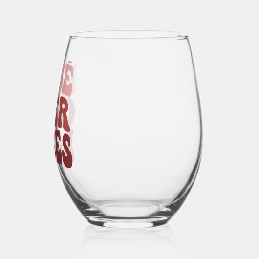 Rose "über Rose Stemless Wine Glass Weinglas Ohne Stiel (Links)