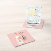 Rosé über Rose Valentinstag Party Rosa Rechteckiger Pappuntersetzer (Vor Ort)