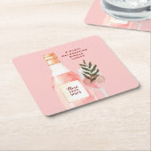 Rosé über Rose Valentinstag Party Rosa Rechteckiger Pappuntersetzer (angewinkelt)