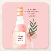 Rosé über Rose Valentinstag Party Rosa Rechteckiger Pappuntersetzer (Vorderseite)