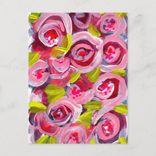 Rose über Rose zu Rose Postkarte (Vorderseite)