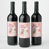 Rosé über Rosen Rosa Wein Mädchenabend Weinetikett (Flaschen)