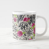 Rose über Tiermuster Jumbo-Tasse (Rechts)
