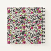 Rose über Tiermuster Notizbuch (Rückseite)