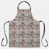 Rose über Tiermuster Schürze (Vorderseite)