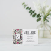 Rose über Tiermuster Visitenkarte (Stehend Vorderseite)