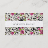 Rose über Tiermuster Visitenkarte (Rückseite)