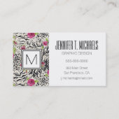 Rose über Tiermuster Visitenkarte (Vorderseite)