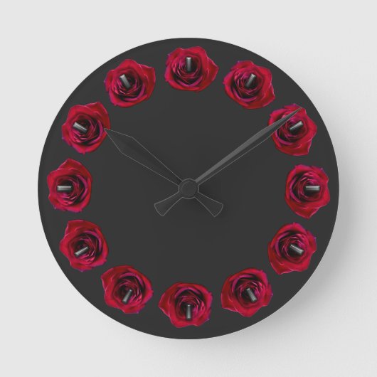 Rose Uhr Rote Rose Blume Wand-Uhr Rose Decke (Vorderseite)