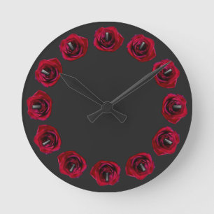 Rose Uhr Rote Rose Blume Wand-Uhr Rose Decke