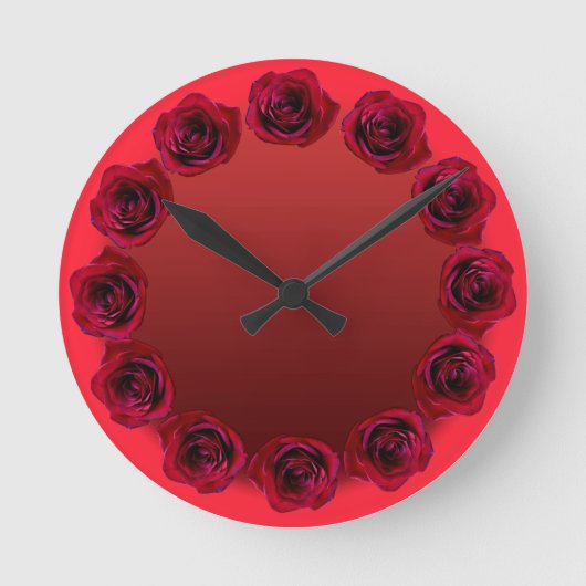 Rose Uhr Rote Rose Blume Wand-Uhr Rose Decke (Vorderseite)