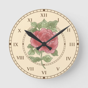 Rose-Uhr Runde Wanduhr