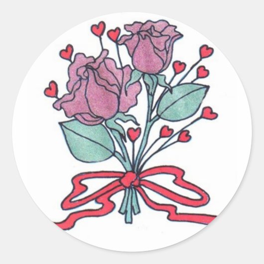 Rose Umschlag Aufkleber (Vorderseite)