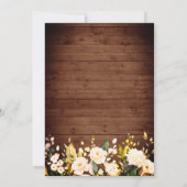 Rose und Abendessen mit Probe aus Holz Einladung (Rückseite)