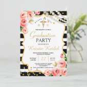 Rose und Abschluss der Perl Nursing School Einladu Einladung (Stehend Vorderseite)