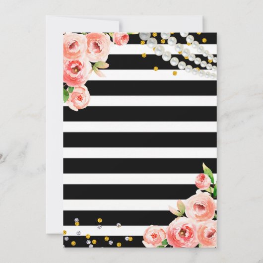 Rose und Abschluss der Perl Nursing School Einladu Einladung (Rückseite)