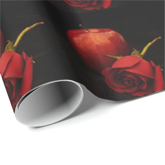 Rose und Apple Geschenkpapier (Rolleneckpunkt)