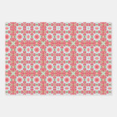 Rose und Aqua-Flickwerk Design Geschenkverpackung  Geschenkpapier Set (Vorderseite 3)