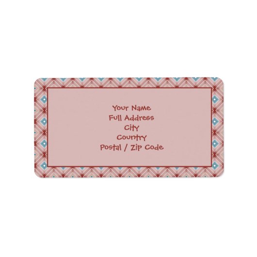 Rose und Aquamarine Gemusterte Rücksendeadresse Adressaufkleber (Vorne)