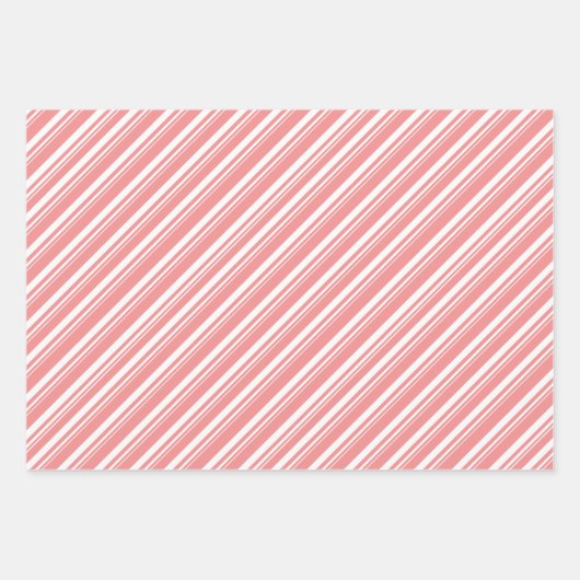 Rose und Aquamariner Candy Strip Urlaub Geschenkpapier Set (Vorderseite 2)