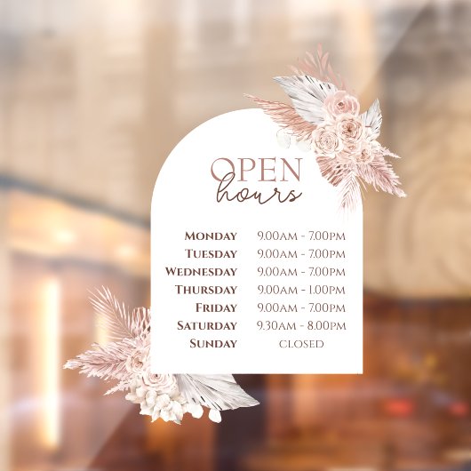 Rose und Arch Open Hours Fensterheber Fensteraufkleber (Blatt 2)