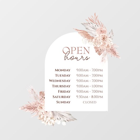 Rose und Arch Open Hours Fensterheber Fensteraufkleber (Blatt)