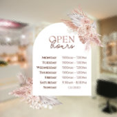 Rose und Arch Open Hours Fensterheber Fensteraufkleber