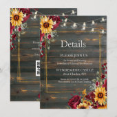 Rose und Aster Begleitkarte (Vorne/Hinten)