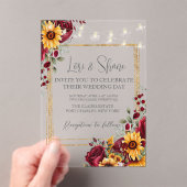 Rose und Aster Wedding Akrolic Einladungen (Insitu (Handheld))