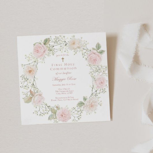 Rose und Babyatemünde Einladung