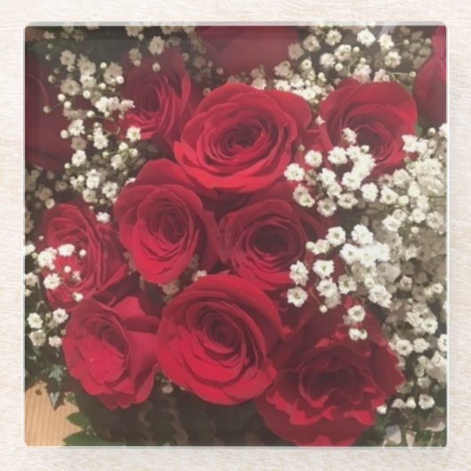 Rose und Babys atmen Untersetzer (Vorderseite)