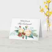 Rose und Berry Stems werden Sie meine Bridesmaid s Karte (Gelbe Blume)